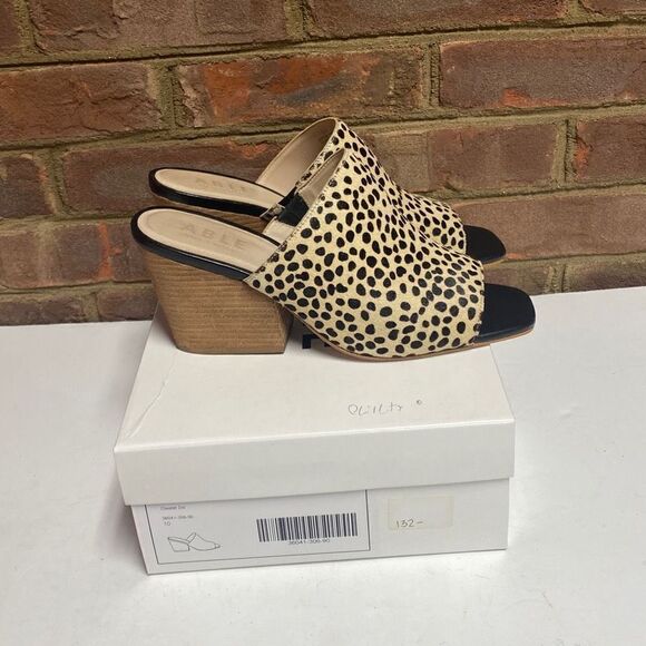 ABLE Cheetah Rojas Slide Heel Sandals Size 10 - Picture 10 of 10